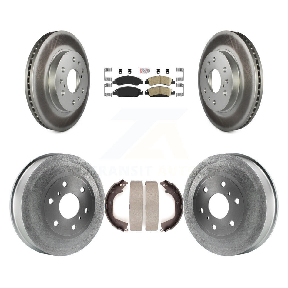 Front Rear Brake Rotors Ceramic Pad Coat Drum Kit For GMC Sierra 1500 Chevrolet Silverado KGA-104356