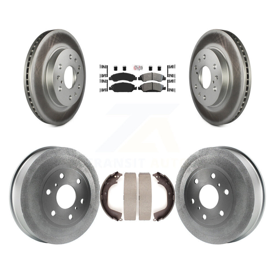 Front Rear Disc Brake Rotor Semi-Metallic Pad Coat Drum Kit For GMC Sierra 1500 Chevrolet KGA-104357