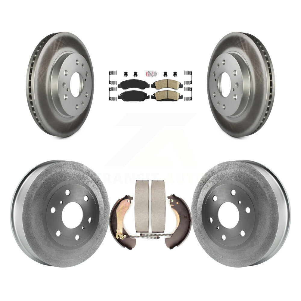 Front Rear Brake Rotors Ceramic Pad Coat Drum Kit For Chevrolet Silverado 1500 GMC Sierra KGA-104359