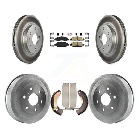 Front Rear Brake Rotors Ceramic Pad Coat Drum Kit For Chevrolet Silverado 1500 GMC Sierra KGA-104359