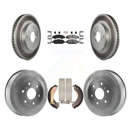 Front Rear Brake Rotor Semi-Metallic Pad Coated Drum Kit For Chevrolet Silverado 1500 GMC KGA-104360