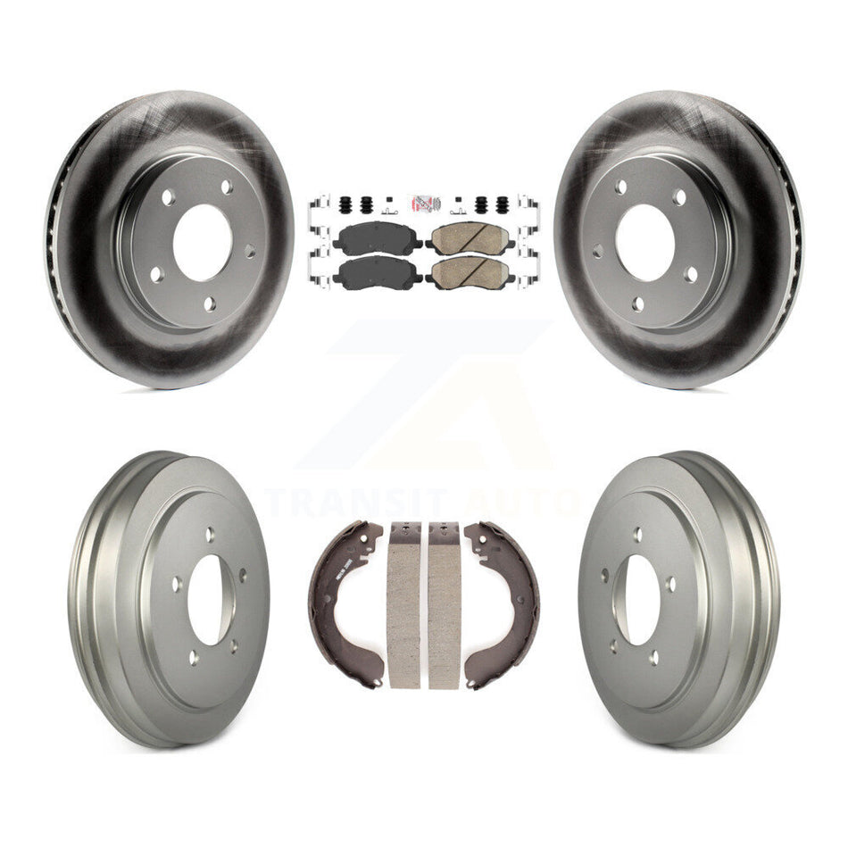 Front Rear Disc Brake Rotors Ceramic Pads And Coated Drum Kit For Dodge Caliber KGA-104365