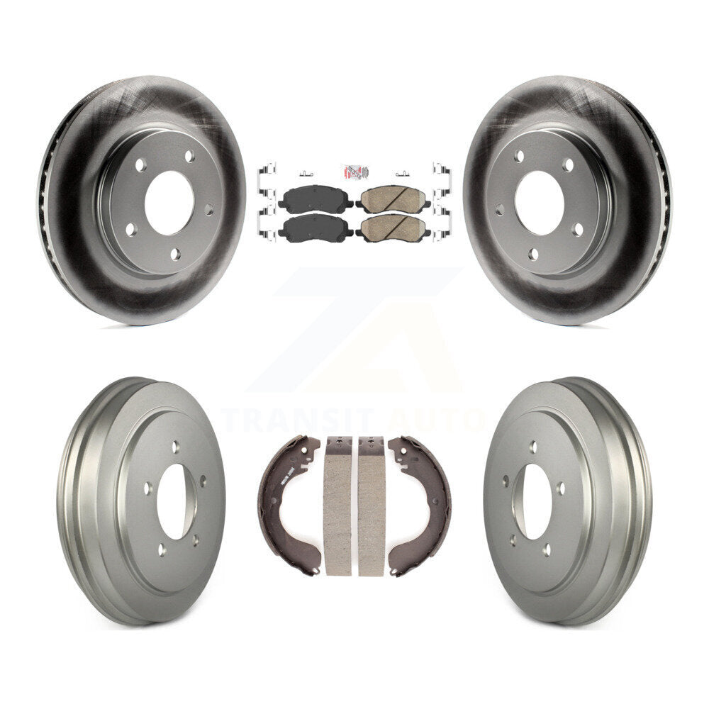Front Rear Disc Brake Rotors Ceramic Pads And Coated Drum Kit For Dodge Caliber KGA-104367