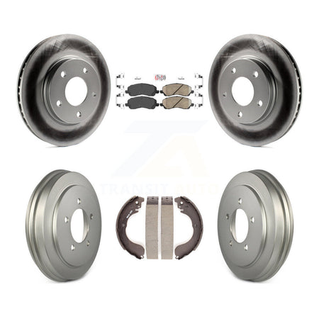 Front Rear Disc Brake Rotors Ceramic Pads And Coated Drum Kit For Dodge Caliber KGA-104367