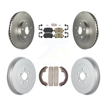 Front Rear Disc Brake Rotors Ceramic Pad & Coated Drum Kit For Toyota Matrix Pontiac Vibe KGA-104371