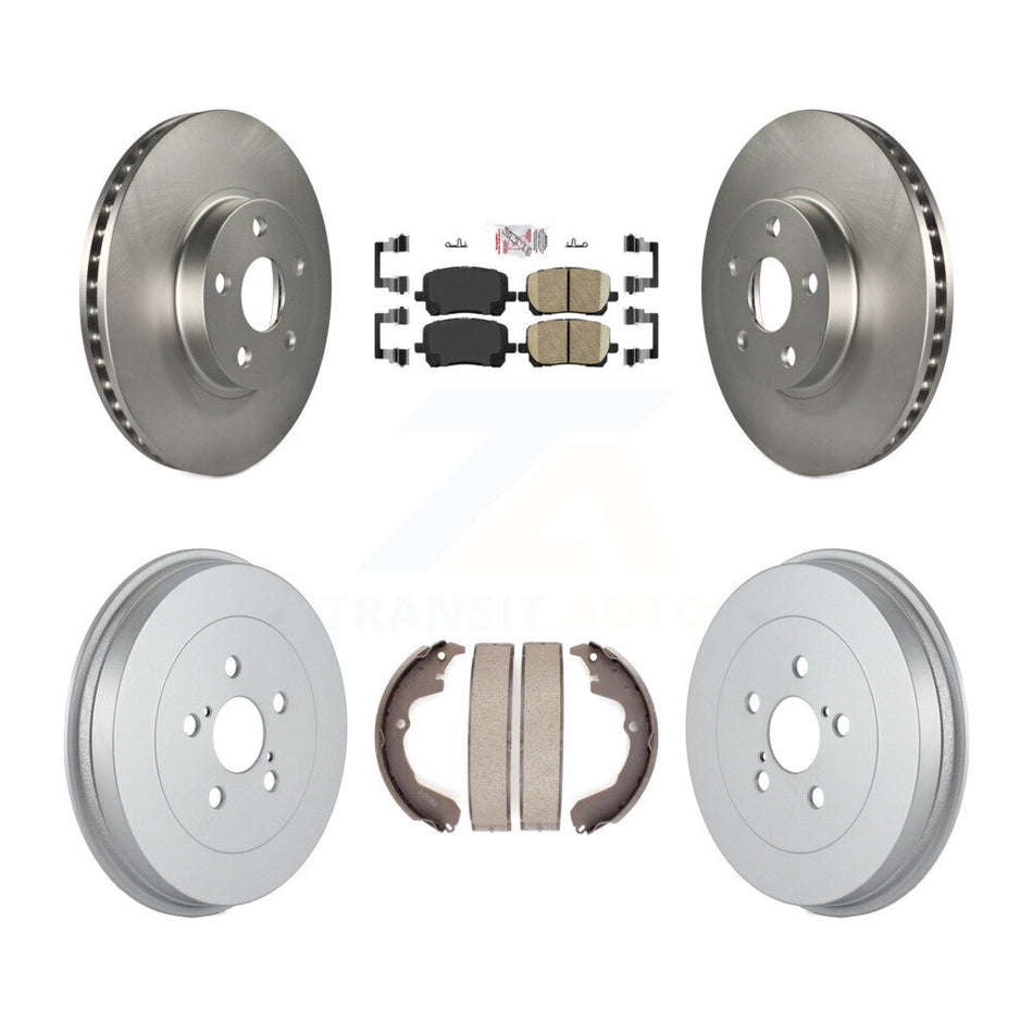 Front Rear Disc Brake Rotors Ceramic Pad & Coated Drum Kit For Toyota Matrix Pontiac Vibe KGA-104371