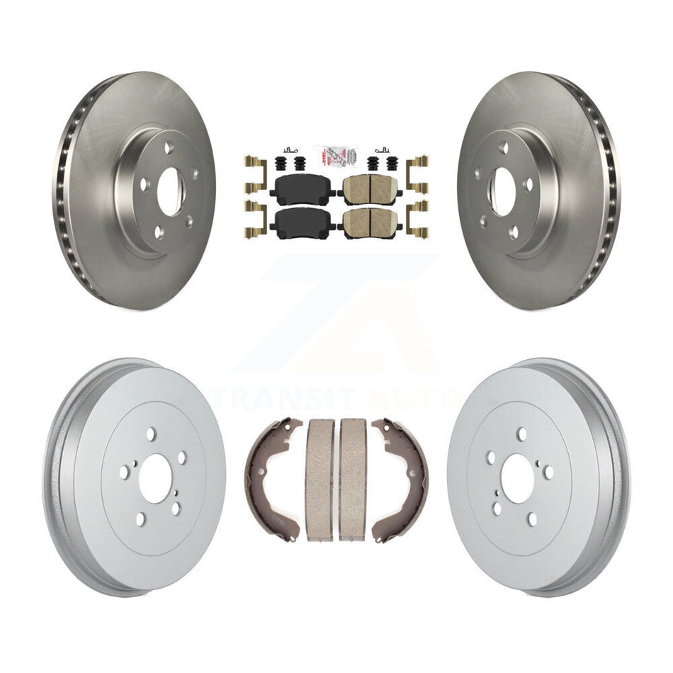 Front Rear Disc Brake Rotors Ceramic Pad & Coated Drum Kit For Toyota Matrix Pontiac Vibe KGA-104372