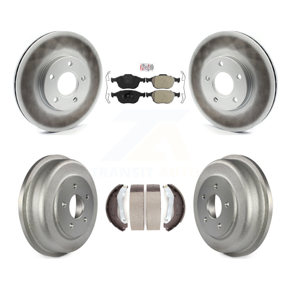 Front Rear Brake Rotor Semi-Metallic Pad Coat Drum Kit For 2010-2013 Ford Transit Connect KGA-104373