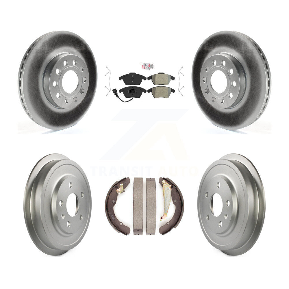 Front Rear Disc Brake Rotor Semi-Metallic Pad Coated Drum Kit For Volkswagen Jetta Beetle KGA-104374