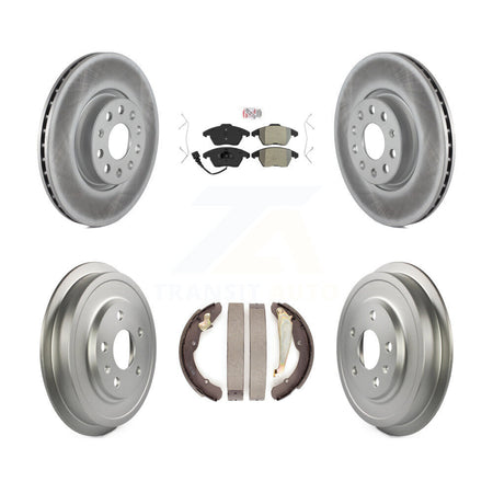Front Rear Disc Brake Rotor Semi-Metallic Pad Coated Drum Kit For Volkswagen Jetta Beetle KGA-104375