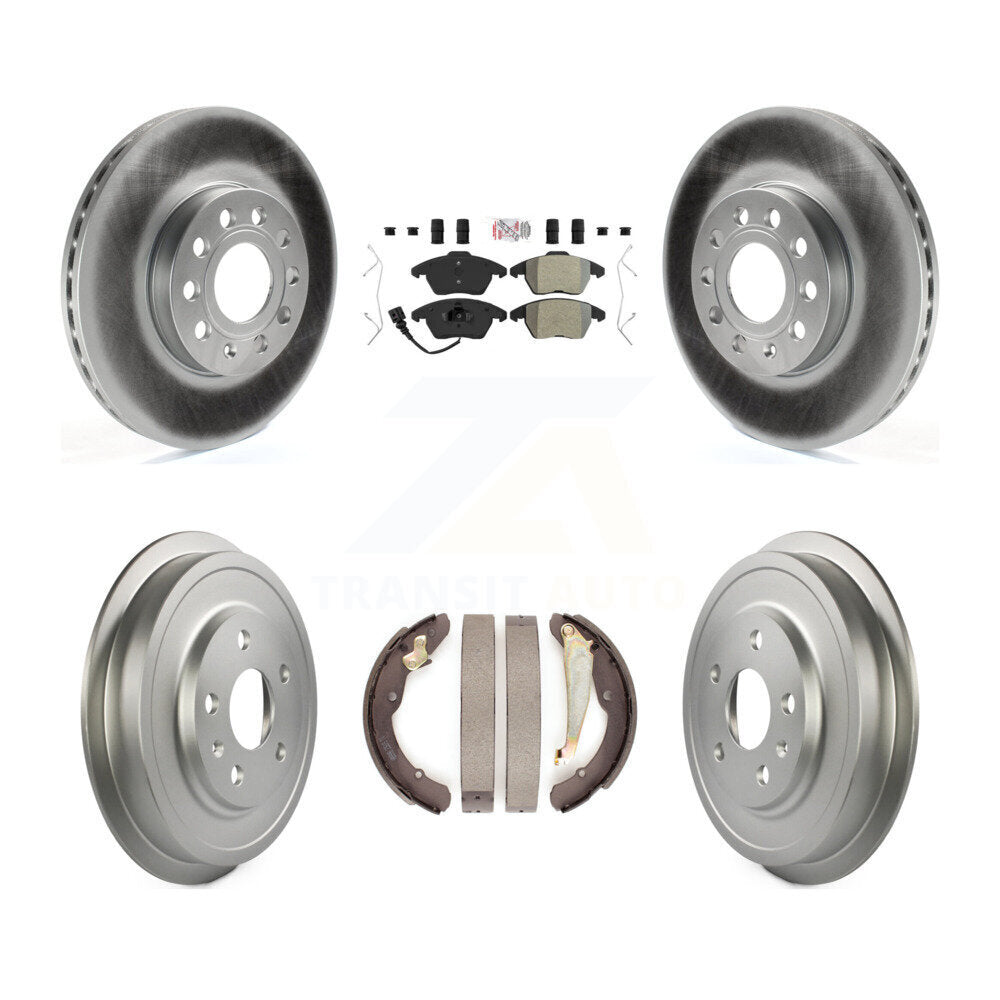 Front Rear Disc Brake Rotor Semi-Metallic Pad Coated Drum Kit For Volkswagen Jetta Beetle KGA-104376