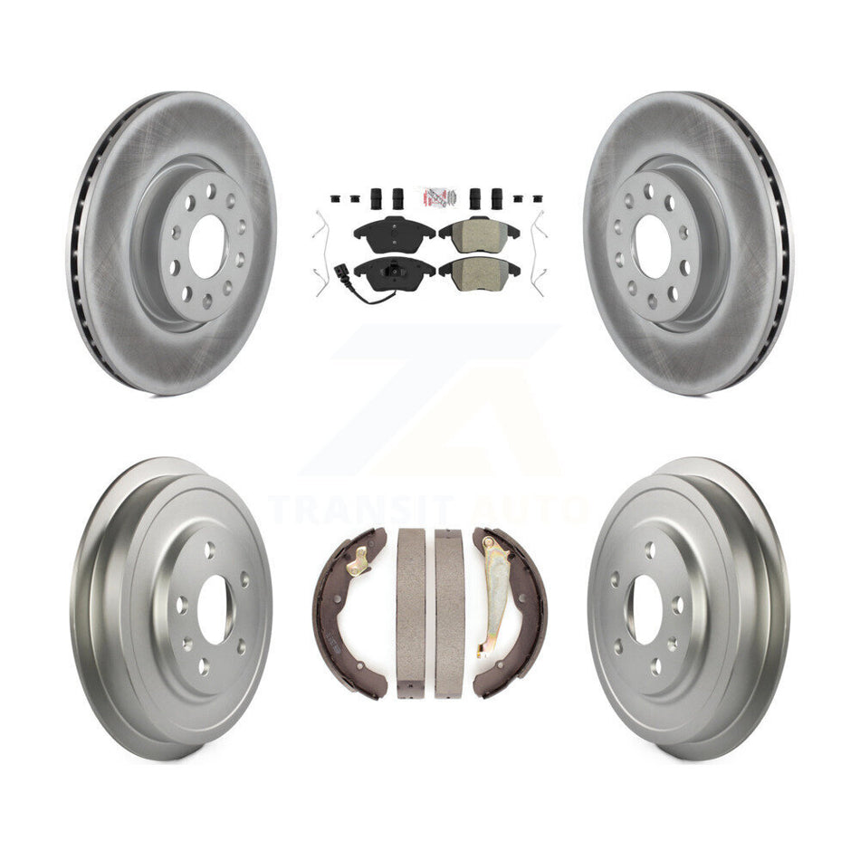 Front Rear Disc Brake Rotor Semi-Metallic Pad Coated Drum Kit For Volkswagen Jetta Beetle KGA-104377