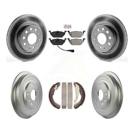 Front Rear Disc Brake Rotors Semi-Metallic Pads And Coated Drum Kit For Volkswagen Jetta KGA-104378