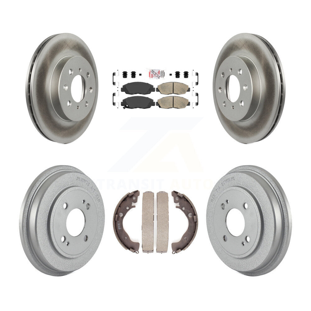 Front Rear Disc Brake Rotors Ceramic Pads And Coated Drum Kit For Honda Insight KGA-104382