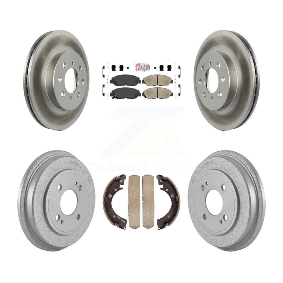 Front Rear Disc Brake Rotors Ceramic Pads And Coated Drum Kit For Honda Civic KGA-104384