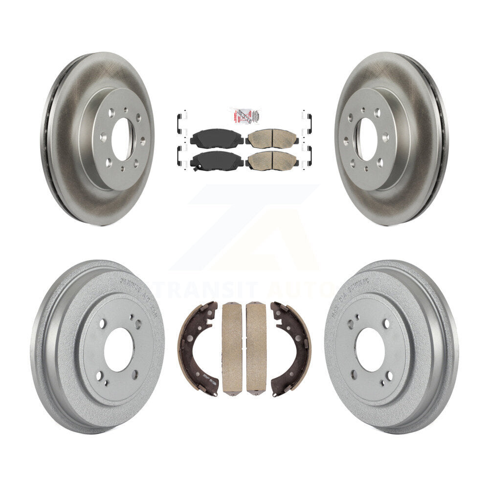 Front Rear Disc Brake Rotors Ceramic Pads And Coated Drum Kit For Honda Civic KGA-104385