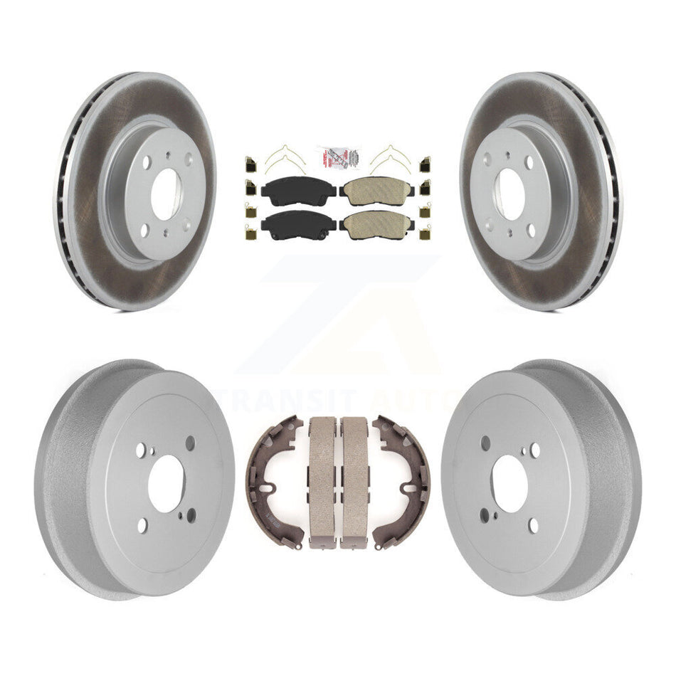 Front Rear Brake Rotor Ceramic Pad Coated Drum Kit For 1993-1997 Toyota Corolla Geo Prizm KGA-104387