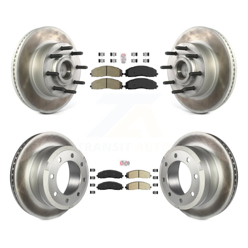 Front Rear Semi-Metallic Pad Coated Disc Brake Rotors Kit For Ford F-350 Super Duty F-250 KGA-104395