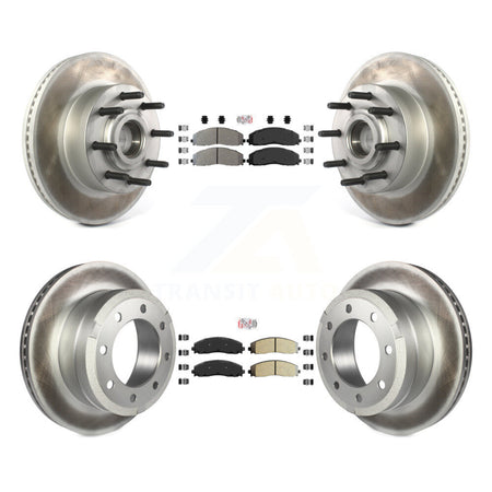 Front Rear Semi-Metallic Pad Coated Disc Brake Rotors Kit For Ford F-350 Super Duty F-250 KGA-104397