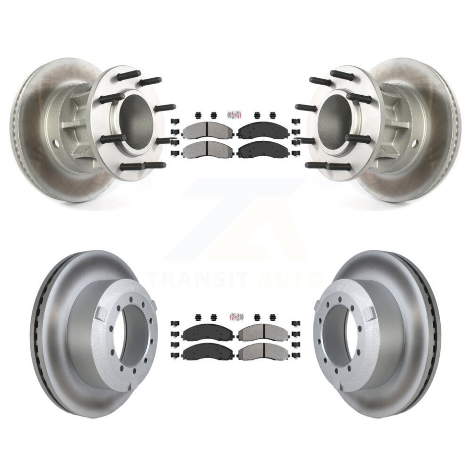 Front Rear Semi-Metallic Pad Coated Brake Rotor Kit For Ford F-450 Super Duty F-550 4 X 2 KGA-104406