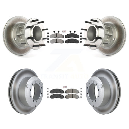 Front Rear Semi-Metallic Pad Coated Brake Rotor Kit For Ford F-450 Super Duty F-550 4 X 2 KGA-104407