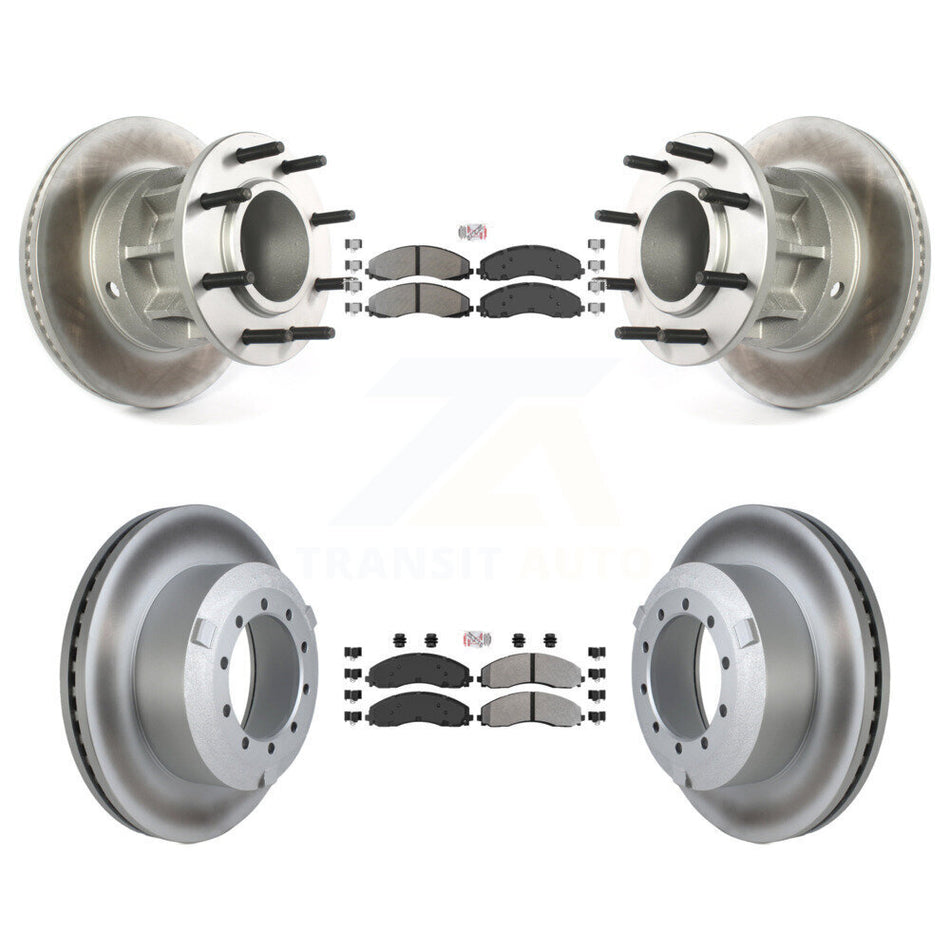Front Rear Semi-Metallic Pad Coated Brake Rotor Kit For Ford F-450 Super Duty F-550 4 X 2 KGA-104408