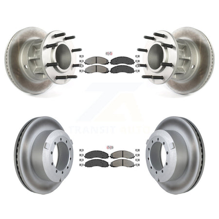 Front Rear Semi-Metallic Pad Coated Brake Rotor Kit For Ford F-450 Super Duty F-550 4 X 2 KGA-104409