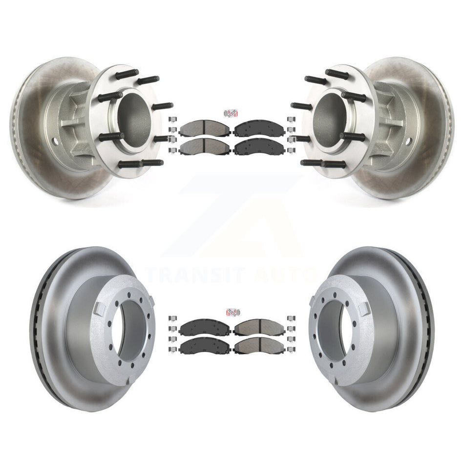 Front Rear Semi-Metallic Pad Coated Brake Rotor Kit For Ford F-450 Super Duty F-550 4 X 2 KGA-104409