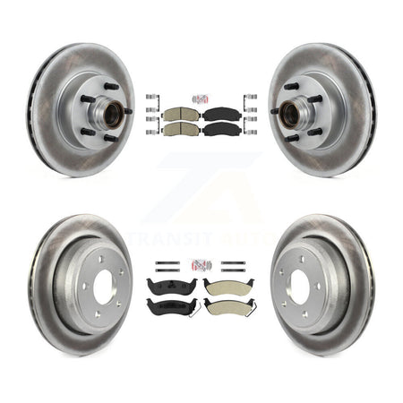 Front Ceramic Rear Semi-Metallic Pad Coated Brake Rotor Kit For 2010-2011 Ford Ranger RWD KGA-104420
