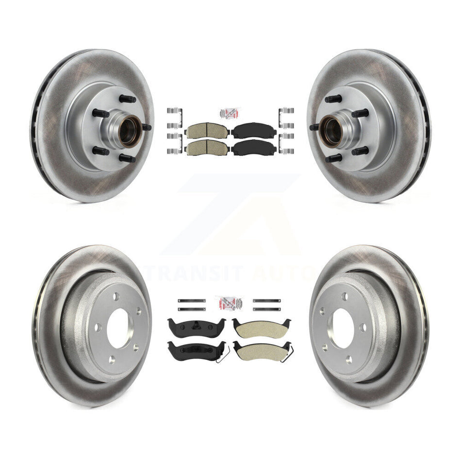 Front Ceramic Rear Semi-Metallic Pad Coated Brake Rotor Kit For 2010-2011 Ford Ranger RWD KGA-104420