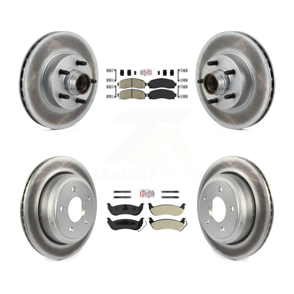 Front Ceramic Rear Semi-Metallic Pad Coated Brake Rotor Kit For 2010-2011 Ford Ranger RWD KGA-104421