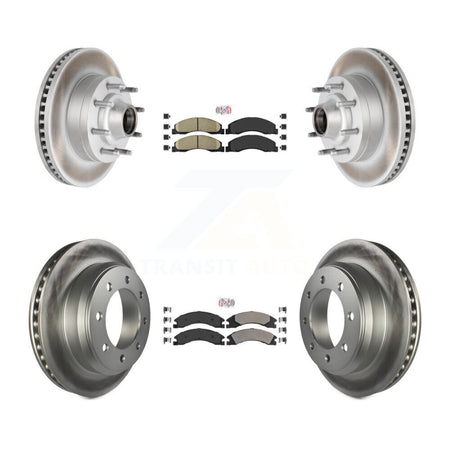 Front Ceramic Rear Semi-Metallic Pad Coat Brake Rotor Kit For Ford E-350 Super Duty E-250 KGA-104426