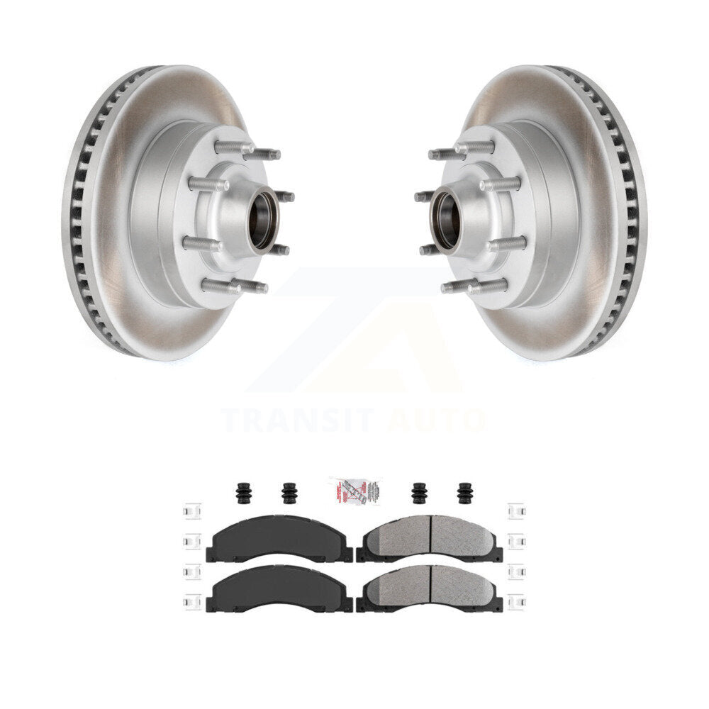 Front Coat Brake Rotors Semi-Metallic Pad Kit For Ford E-350 Super Duty E-250 E-150 E-450 KGA-104436