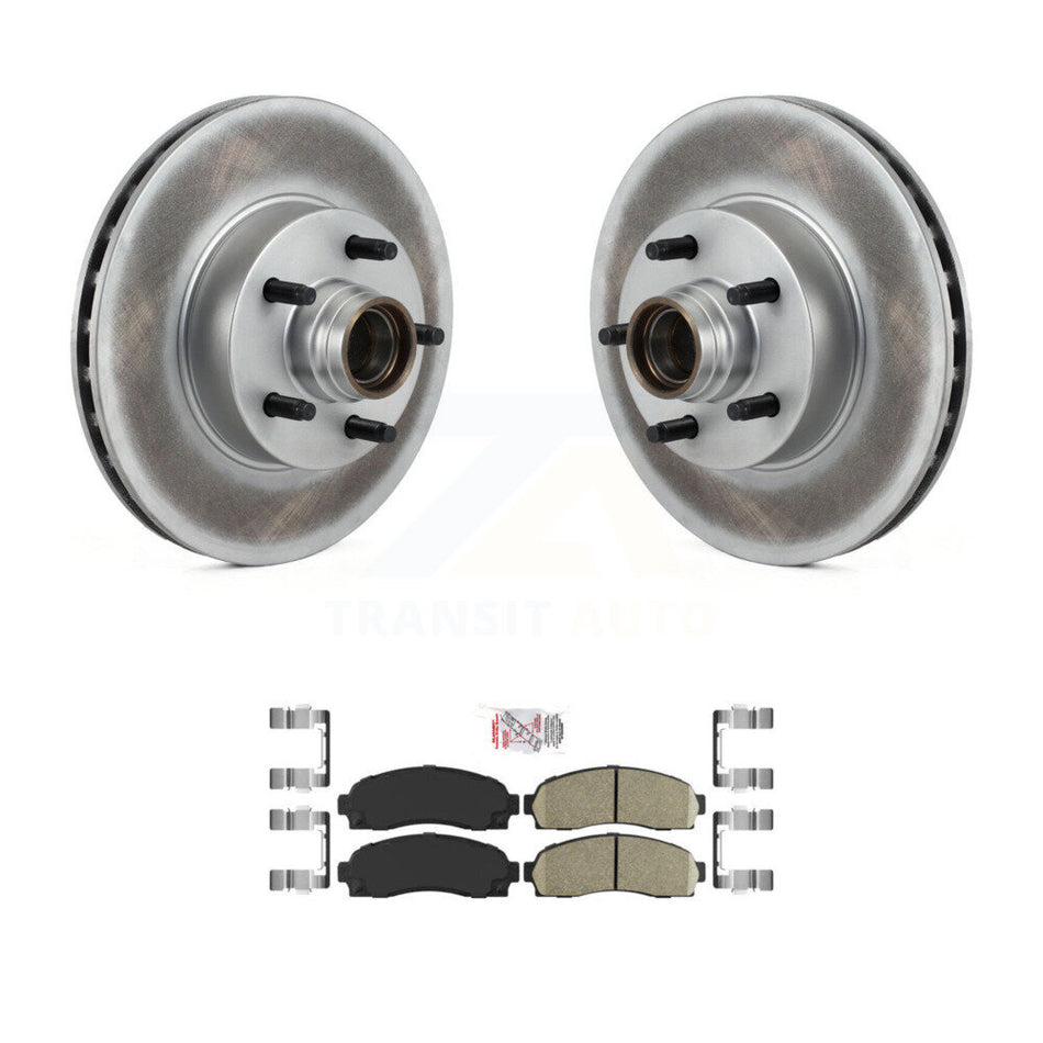 Front Coated Disc Brake Rotors Hub Assembly Ceramic Pad Kit For 2010-2011 Ford Ranger RWD KGA-104447