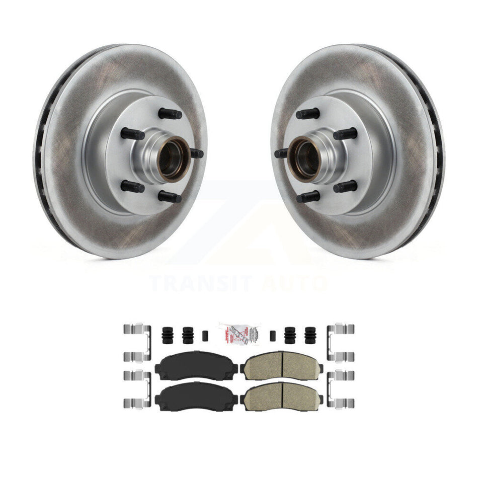 Front Coated Disc Brake Rotors Hub Assembly Ceramic Pad Kit For 2010-2011 Ford Ranger RWD KGA-104448
