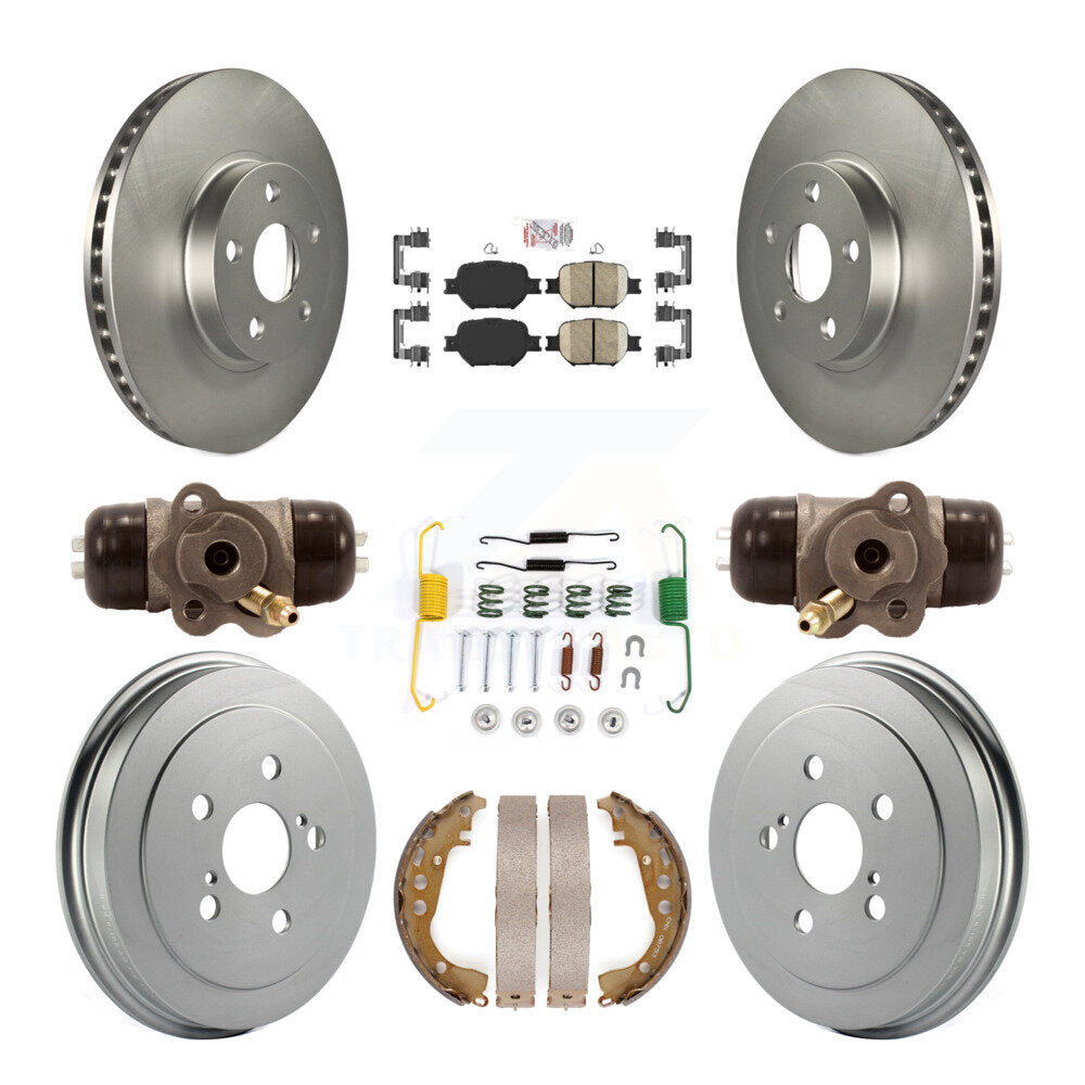 Front Rear Disc Brake Rotor Ceramic Pad Coated Drum Kit (9Pc) For 2003-2005 Toyota Celica KGA-104456