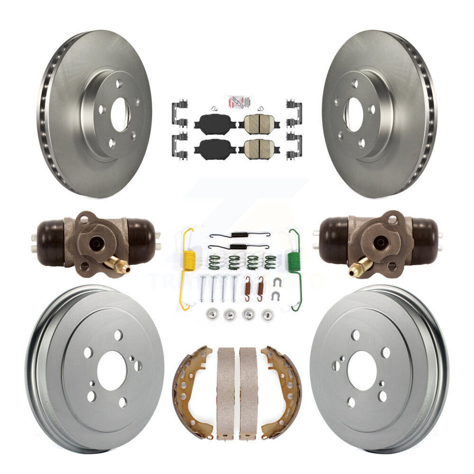 Front Rear Disc Brake Rotor Ceramic Pad Coated Drum Kit (9Pc) For 2003-2005 Toyota Celica KGA-104456