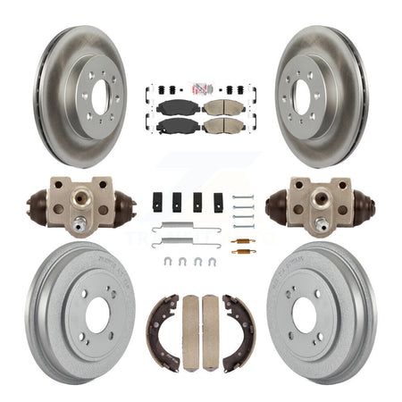 Front Rear Disc Brake Rotors Ceramic Pads And Coated Drum Kit (9Pc) For Honda Civic KGA-104461