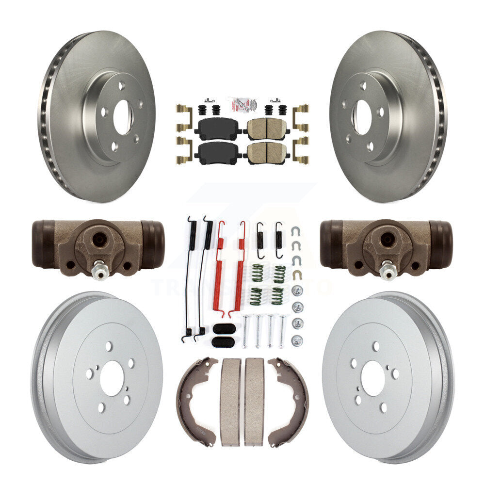 Front Rear Brake Rotor Ceramic Pad & Coated Drum Kit (9Pc) For Toyota Matrix Pontiac Vibe KGA-104465