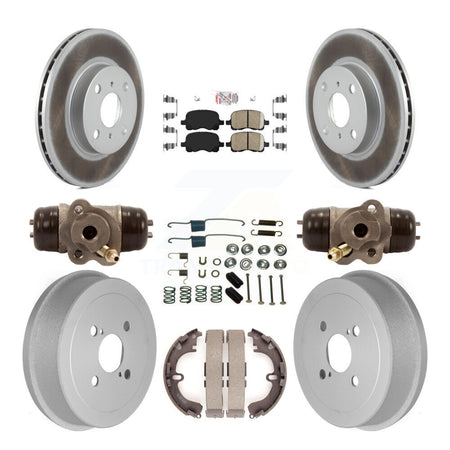 Front Rear Brake Rotor Ceramic Pad Coat Drum Kit (9Pc) For Toyota Corolla Chevrolet Prizm KGA-104473
