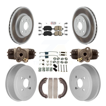 Front Rear Brake Rotor Ceramic Pad Coat Drum Kit (9Pc) For 2002 Toyota Corolla From 04 02 KGA-104476