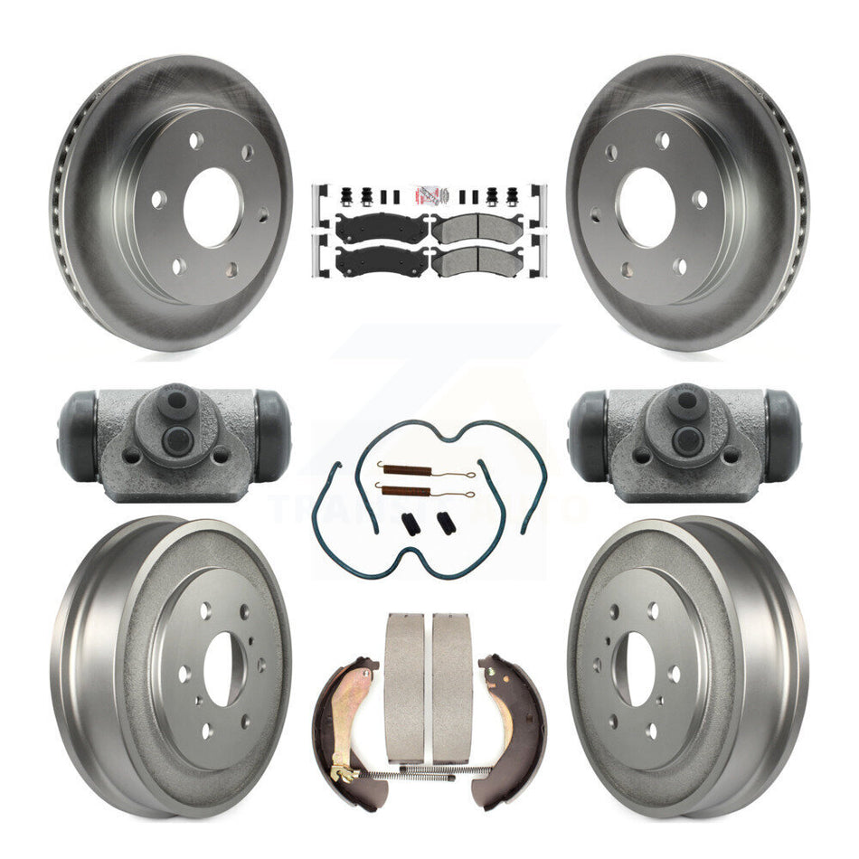 Front Rear Brake Rotor Semi-Metallic Pad Coat Drum Kit (9Pc) For Chevrolet Silverado 1500 KGA-104478