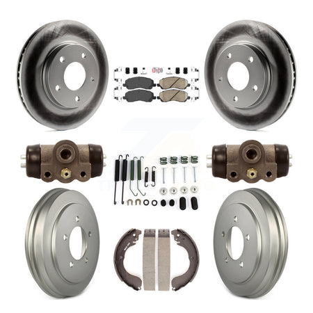 Front Rear Disc Brake Rotors Ceramic Pads And Coated Drum Kit (9Pc) For Dodge Caliber KGA-104486