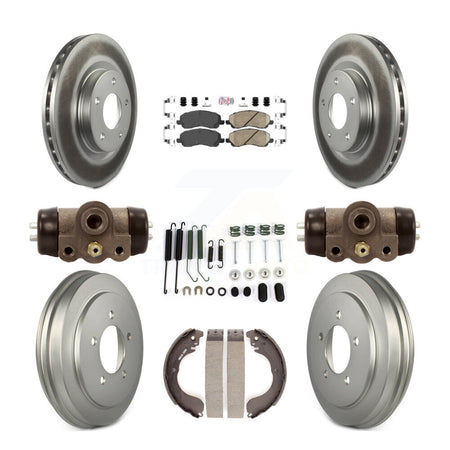 Front Rear Brake Rotor Ceramic Pad & Coated Drum Kit (9Pc) For Jeep Patriot Compass Dodge KGA-104487