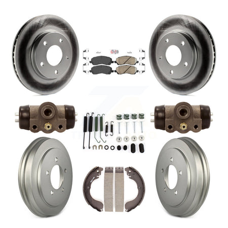Front Rear Disc Brake Rotors Ceramic Pads And Coated Drum Kit (9Pc) For Dodge Caliber KGA-104488