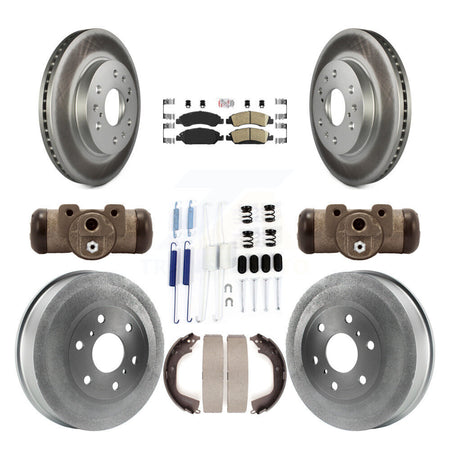 Front Rear Disc Brake Rotor Ceramic Pad Coat Drum Kit (9Pc) For GMC Sierra 1500 Chevrolet KGA-104495