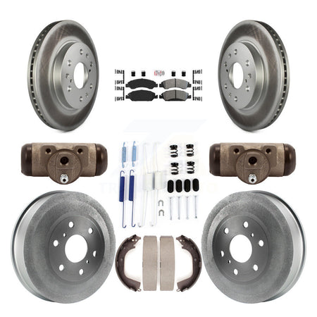 Front Rear Disc Brake Rotor Semi-Metallic Pad & Coated Drum Kit (9Pc) For GMC Sierra 1500 KGA-104496