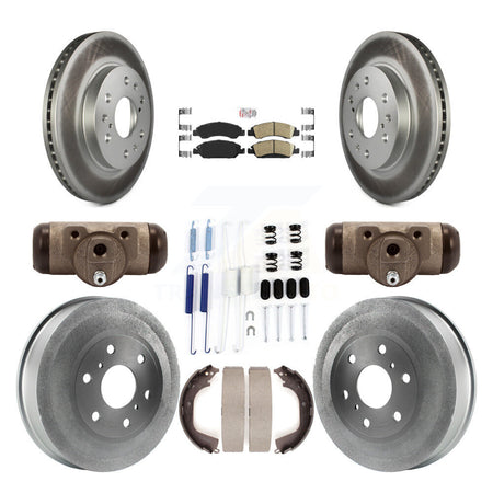 Front Rear Disc Brake Rotor Ceramic Pad Coat Drum Kit (9Pc) For GMC Sierra 1500 Chevrolet KGA-104498