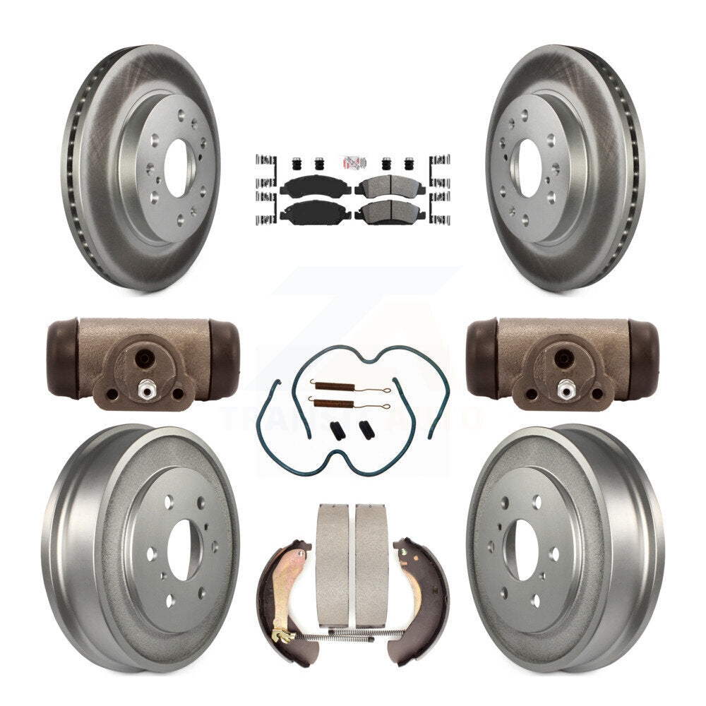 Front Rear Brake Rotor Semi-Metallic Pad Coat Drum Kit (9Pc) For Chevrolet Silverado 1500 KGA-104502