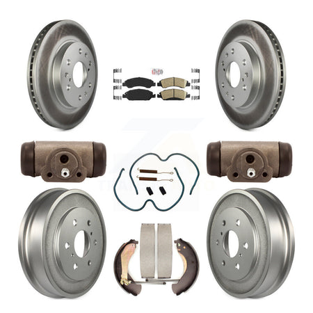 Front Rear Brake Rotor Ceramic Pad Coated Drum Kit (9Pc) For Chevrolet Silverado 1500 GMC KGA-104504